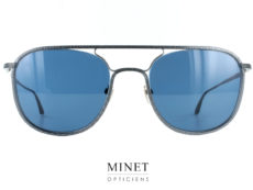 Les Masunaga by Kenzo Bellatrix sont de superbes solaires en titane de forme vintage double pont. la finition des bords est superbe.