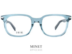 Très belles lunettes optiques pour hommes. Les Christian Dior DiorBlackSuitO S6I ont l'originalité d'avoir la face bleu transparente combinée à des branches de couleur écaille. 