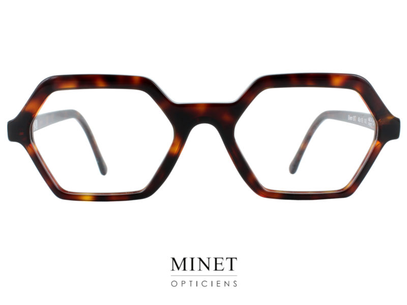 Les lunettes Henau Glenn écailles. Mignonnes petites lunettes hexagonales. Dans le plus pur esprit de la marque, c'est-à-dire, des montures originales qui ont une présence et un style inimitable. On les retrouve dans plein de couleurs différentes. voici les lunettes Henau Glenn.