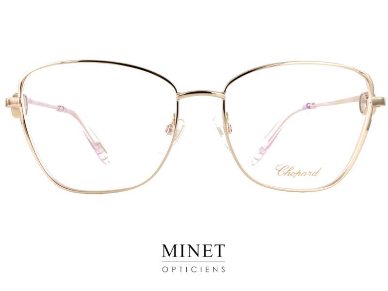 Chopard VCHF15S  Lunettes dorées en métal. Les branches sont décorées du fameux et ludique "Happy Diamond" emblématique de la Maison Chopard. Ce signe distinctif fait partie  de l'identité de la marque. Super élégant et reconnaissable ente tous. 