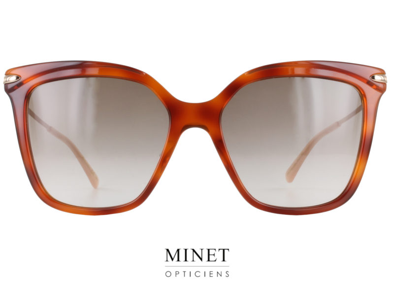 Les Pomellato 093S sont de superbes lunettes de soleil légèrement oversized, lui donnant un style très 70's. La face joue sur les épaisseurs pour donner un certain jeux de volume très élégant. Les branches en métal sont très minimaliste, donnant un jolie look épuré. 