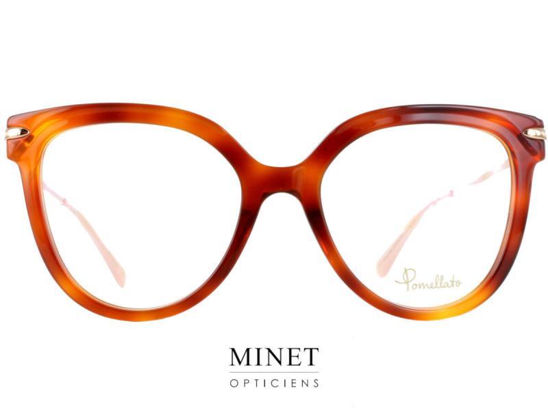 Pomellato PM0095O. Lunettes optiques pour dames d forme intemporelle. Les branches en métal viennent s'accrocher à la face dans un superbe mouvement qui n'est pas sans rappeler les mouvement présent sur les  bijoux.