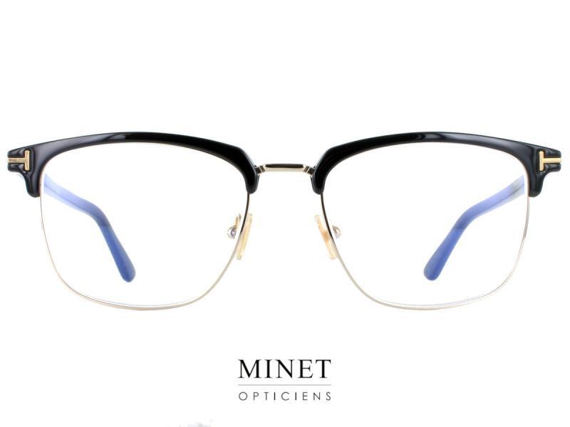 TOM FORD TF5683-B Lunettes optiques homme vintage dans le style années 50. Grandement inspirées de la Club Master, elles sont munies d'un clip solaire super pratique grâce auquel vous ne devrez pas promener avec 2 paires les jours ensoleillés.  Le clip solaire aimanté est facile à fixer et à retirer, ce qui vous permet de passer facilement de la vue au soleil selon vos besoins. Ce clip vous offre une protection maximale pour vos yeux, tout en vous garantissant une durabilité à toute épreuve.